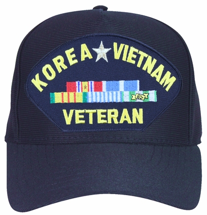 Korea, Vietnam Veteran with Ribbons Ball Cap