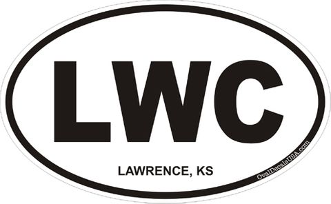 Lawrence Kansas Oval Decal