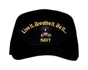 'Live It  Breathe It Be It' with Navy Logo Veteran Ball Cap