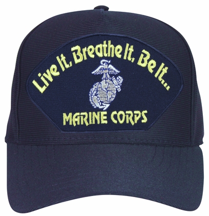 'Live It, Breathe It, Be It ... Marine Corps' With Eagle, Globe and Anchor Ball Cap
