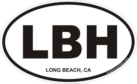 Long Beach California Oval Decal