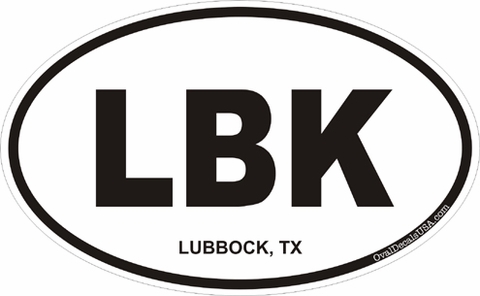 Lubbock Texas Oval Decal