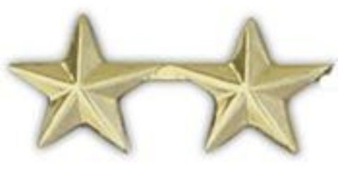 Major General Army Lapel Pin - Gold