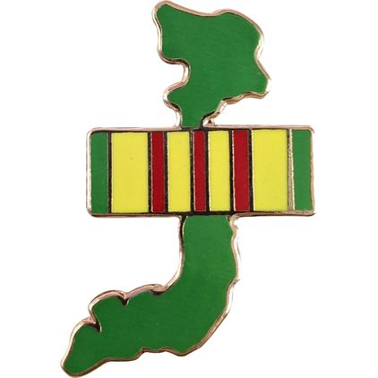 Map & Service Ribbon 1.25" Lapel Pin