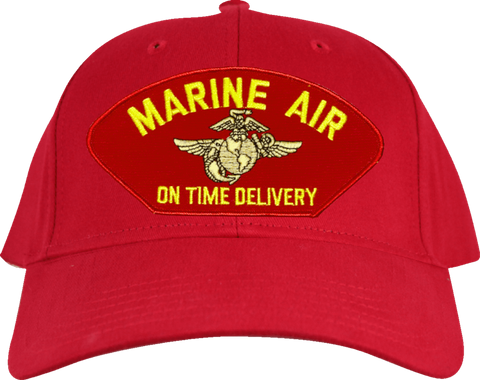 Marine Air EGA On Time Delivery Low-Profile Made in USA Red Cotton Twill Cap