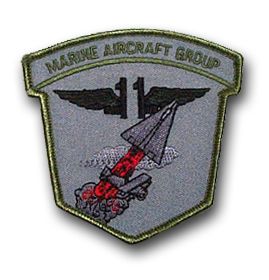 MARINE AIRCRAFT GROUP 11 (HOOK & LOOP BACKED) 3&frac12;" MILITARY PATCH