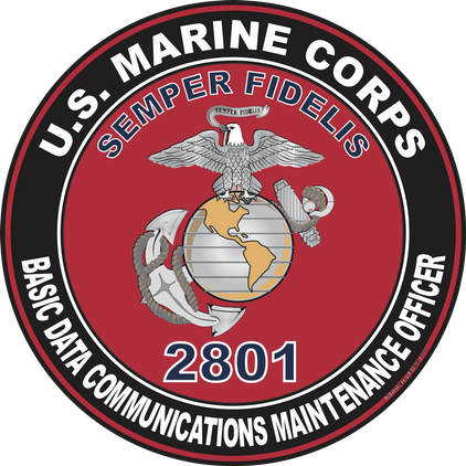 U.S.M.C. MOS 2801 Basic Data Communications Maintenance Officer Decal