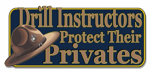 Marine Corps Drill Instructors Protect Their Privates Window Sticker