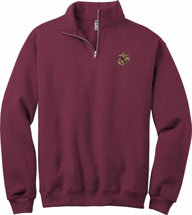 Marine Corps Eagle Globe and Anchor Maroon X-Large Quarter-Zip