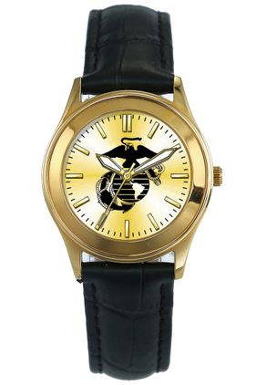 Marine Corps Ladies Watch with Deluxe Leather Strap