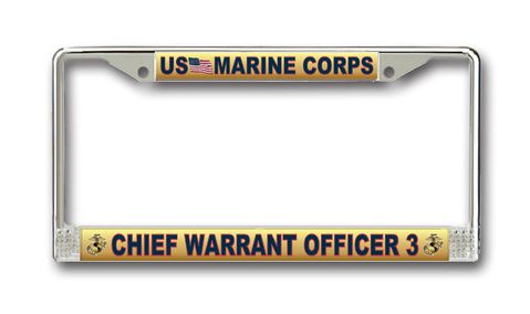 Marine Corps License Plate Frame Chief Warrant Officer 3