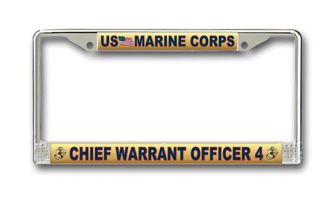 Marine Corps License Plate Frame Chief Warrant Officer 4