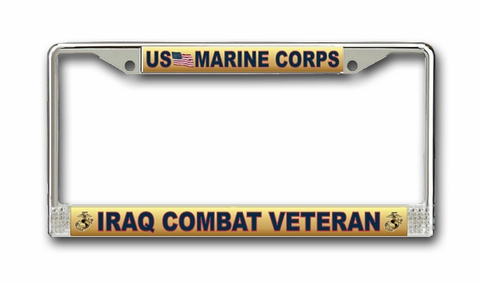 Marine Corps License Plate Frame Iraq Combat Veteran