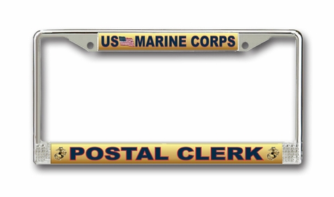 Marine Corps License Plate Frame Postal Clerk