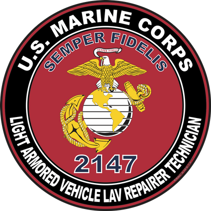 U.S.M.C. MOS 2147 Light Armored Vehicle LAV Repairer Technician Decal
