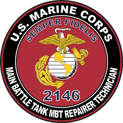 U.S.M.C. MOS 2146 Main Battle Tank MBT Repairer Technician Decal