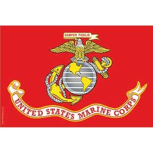 Marine Corps Mini 4" x 6" Flag on a stick