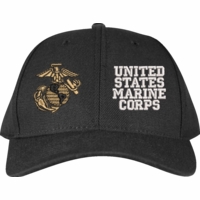Marine Corps Veteran Split Design Embroidered Caps Thumbnail Illustration