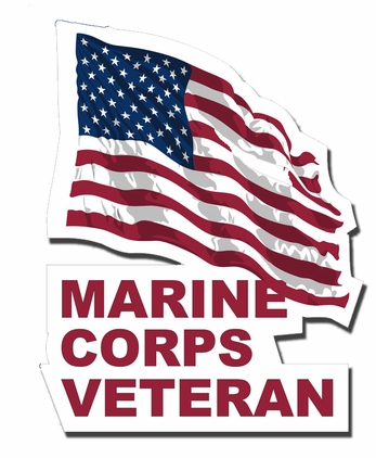 Marine Corps Veteran with American Flag