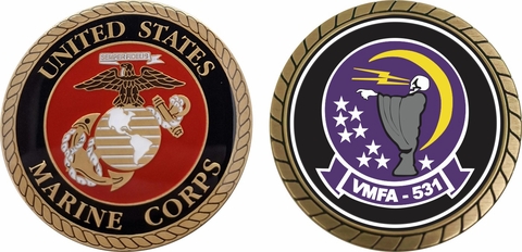 Marine Corps VMFA 531 Grey Ghosts Challenge Coin