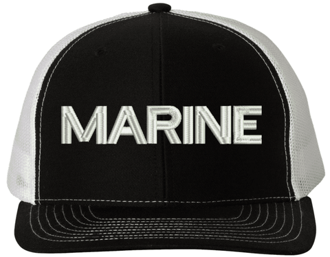 Marine Text Only USA Mesh-Back Cap