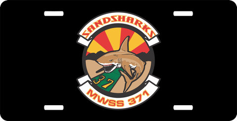 Marine Wing Support Squadron MWSS 371 Sandsharks License Plate