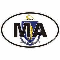 Massachussetts Oval Decals Thumbnail Illustration