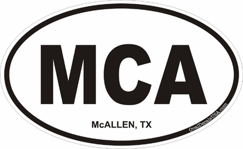 McAllen Texas Oval Decal