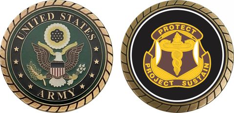 U.S. Army Medical Research and Materials Command Unit Crest Challenge Coin