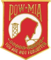 MIA POW 5/8" Lapel Pin - Red