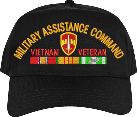 Military Assistance Command Vietnam Veteran Embroidered Cap with Ribbons