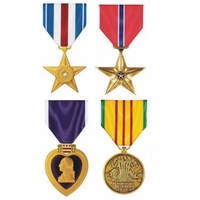Military Medals, Ribbons, Hat Pins Thumbnail Illustration