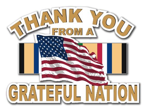 Military Thanks from a Grateful Nation Desert Storm Die-Cut Vinyl Decal