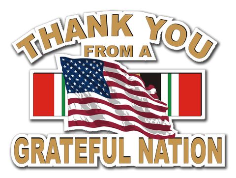 Military Thanks from a Grateful Nation Iraq Operation Iraqi Freedom OIF Die-Cut Vinyl Decal Sticker