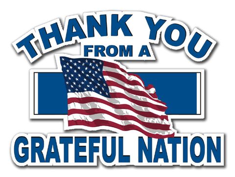 Military Thanks from a Grateful Nation Korea Die-Cut Vinyl Decal