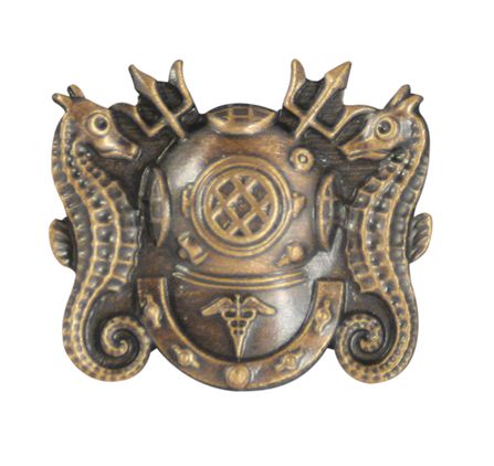 Miniature Diving Medical Technician Breast Insignia - Officer Lapel Pin