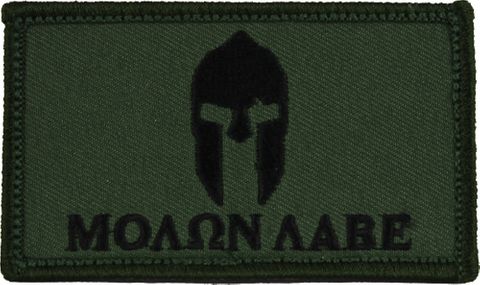 Molon Labe Helmet OD Green Hook and Loop Patch