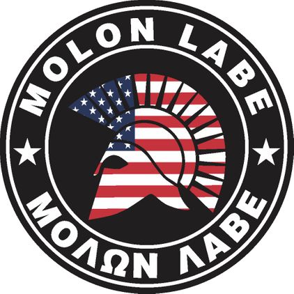Molon Labe Round USA Flag Decal Sticker