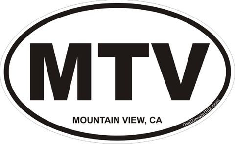 Mountain View California Oval Decal