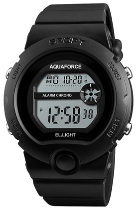 Multi Function Digital Watch - Black Strap - Grey Bezel