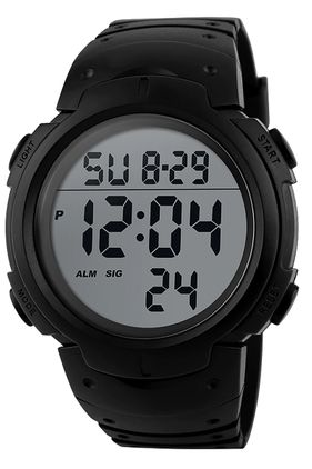 Multi Function Digital Watch - Black Strap - Large Digit Display