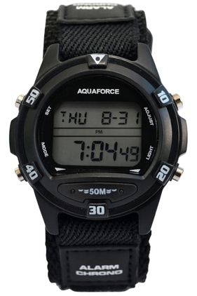 Multi Function Digital Watch - Black Strap - Nylon Velcro Strap