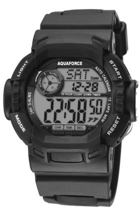 Multi Function Digital Watch - Black Strap - Rectangular Case