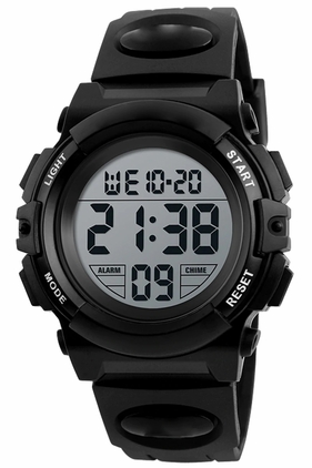 Multi Function Digital Watch - Black Strap - Round Digital Dislay