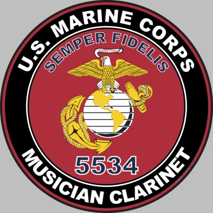 U.S.M.C. MOS 5534 Musician Clarinet Decal