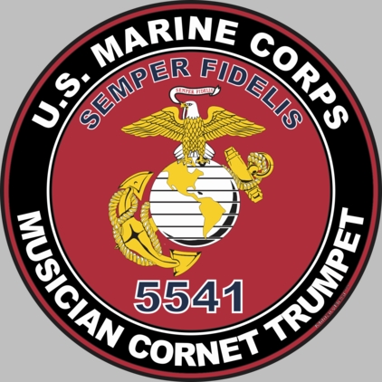 U.S.M.C. MOS 5541 Musician Cornet Trumpet Decal