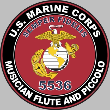 U.S.M.C. MOS 5536 Musician Flute and Piccolo Decal