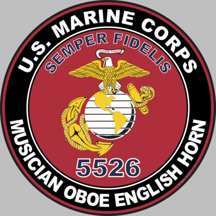 U.S.M.C. MOS 5526 Musician Oboe English Horn Decal