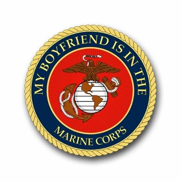 MY BOYFRIEND IS IN THE MARINES CORPS VINYL TRANSFER DECAL