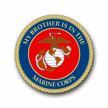 MY BROTHER IS IN THE MARINES VINYL TRANSFER DECAL